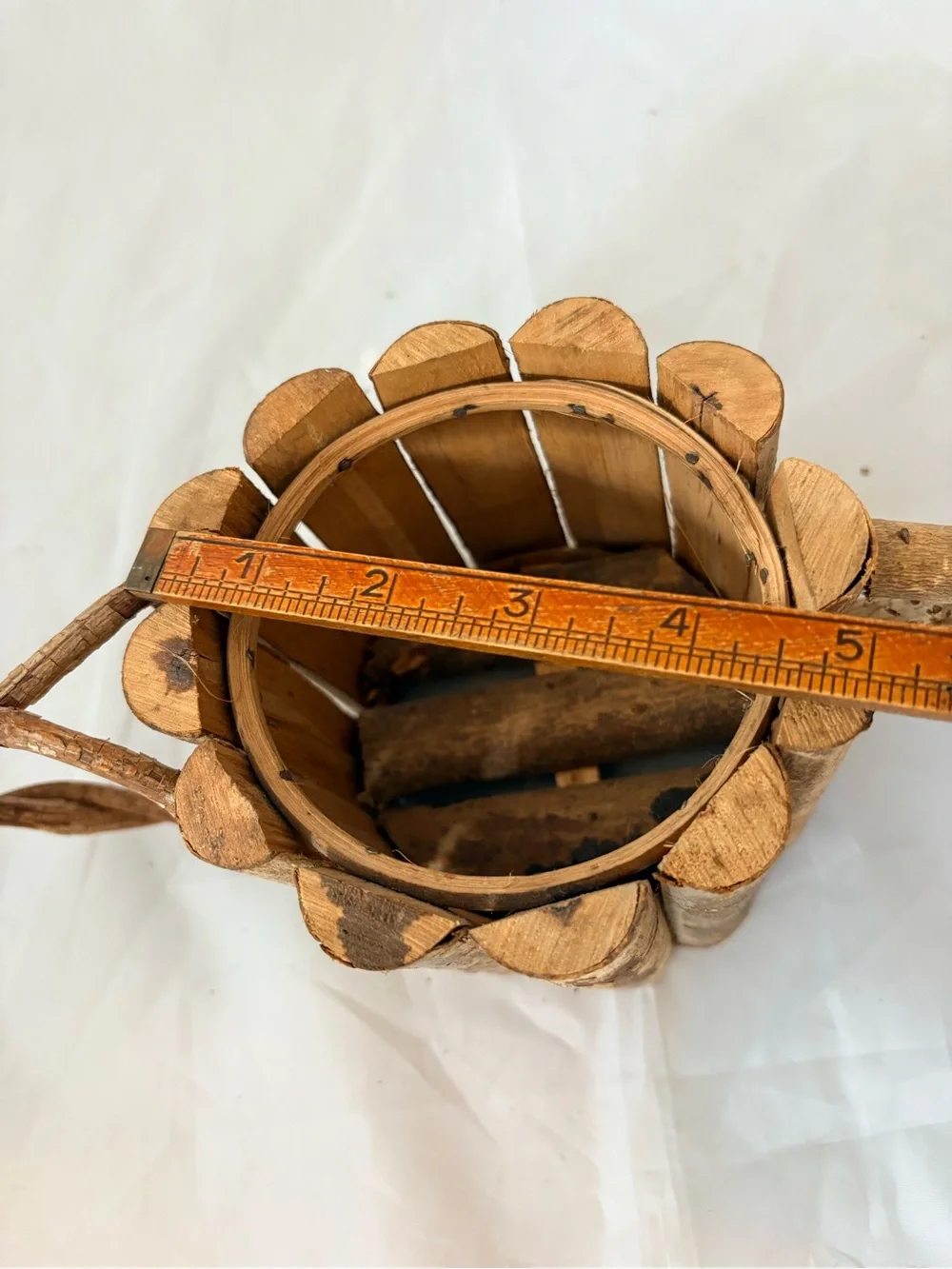 Rustic Birch Wood Watering Can Planter - Brown